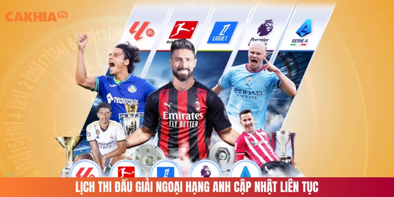 Lịch thi đấu giải Ngoại hạng Anh cập nhật liên tục